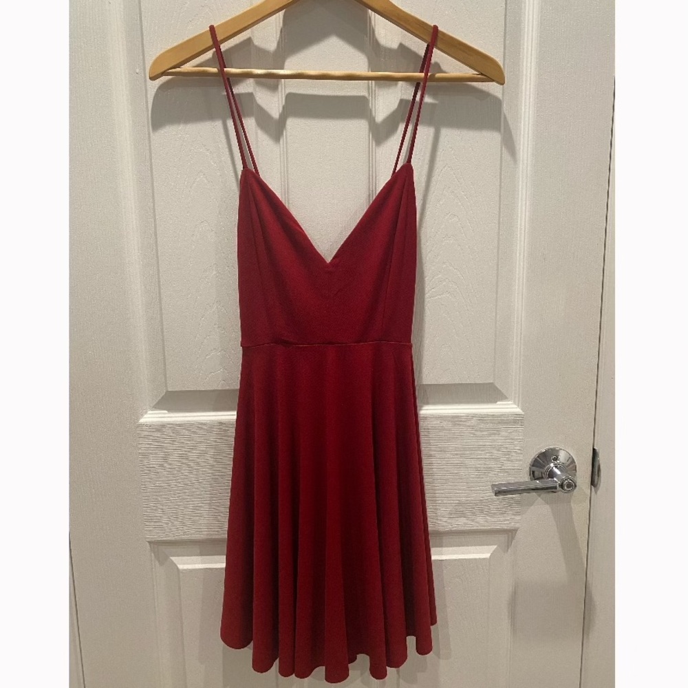Dark red Urban Outfitters cross back dress